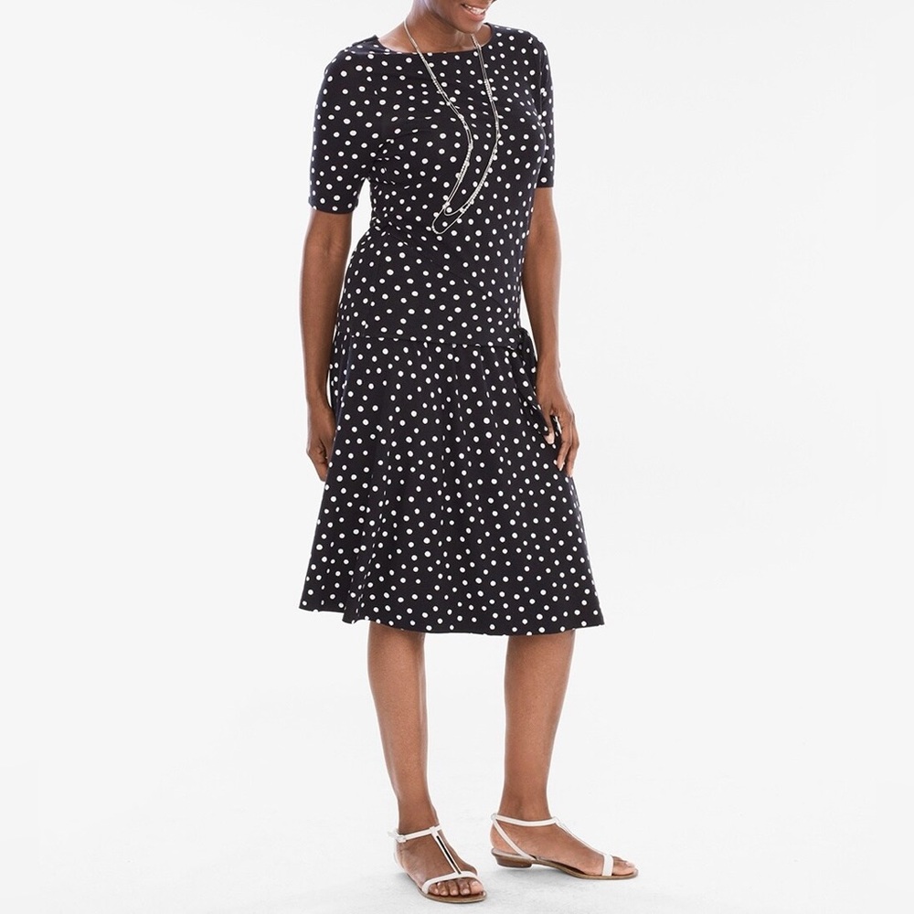 Chico’s Artistic Dot Black/White Knit Skirt, Size XXL (Chico’s Size 4)